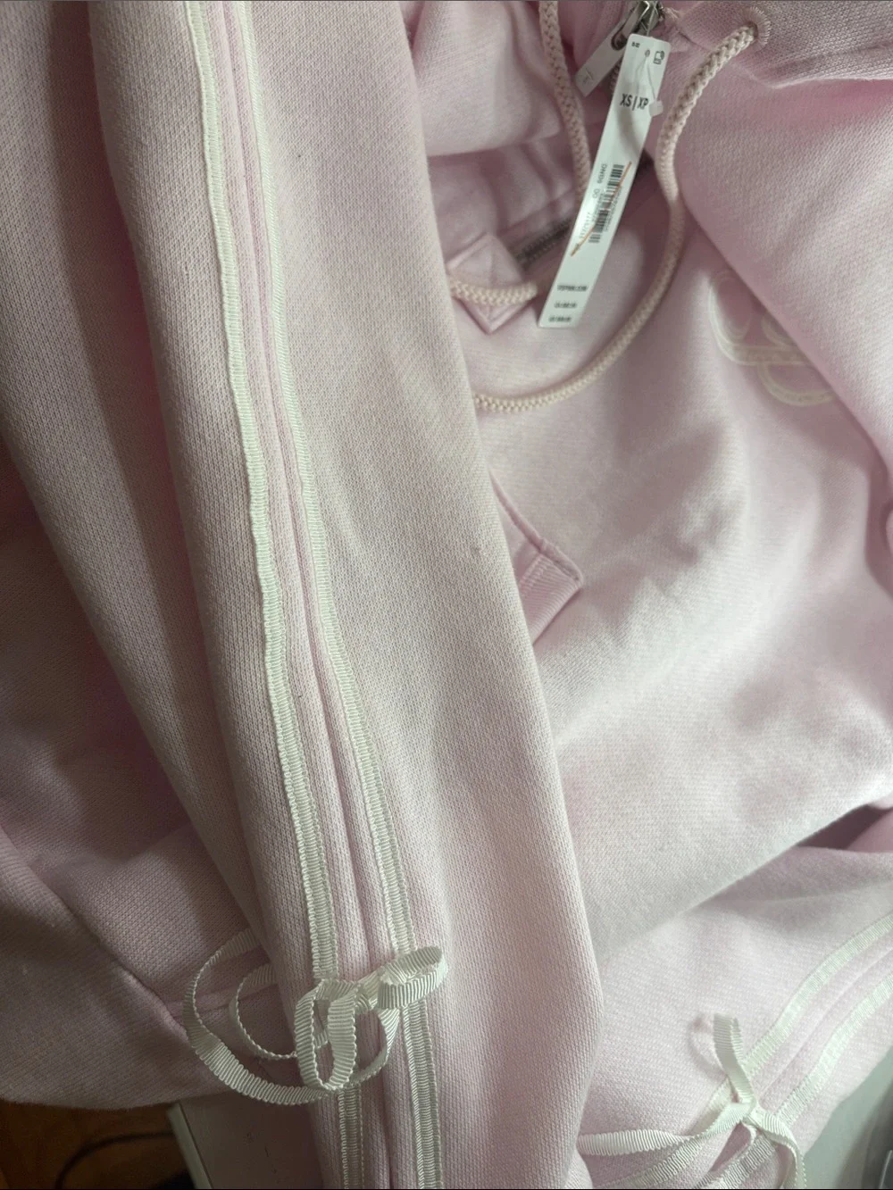 PINK Victoria's Secret Light Pink Half-Zip Hooded Sweatshirt